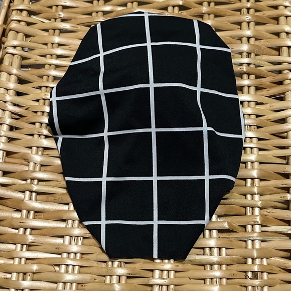 BUNNY KNOTS TURBAN: black with white grid pattern - Picture 2 of 2